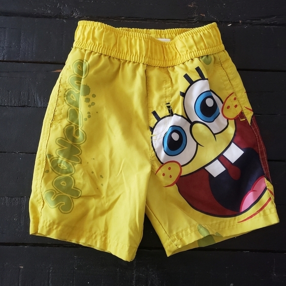Nickelodeon Spongebob Square Pants Yellow Swim Trunks Shorts Baby Boy 18 Months - Picture 1 of 4
